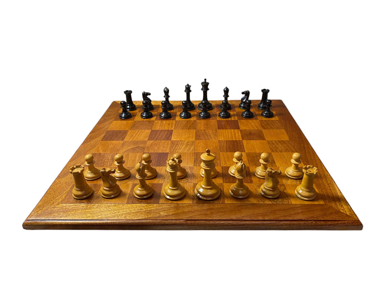 Dropjaw Staunton Chess Set – Heavy Relic Antique Board & Mahogany Box