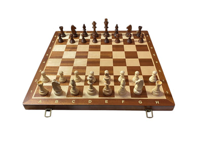 20 Inch Tournament Folding Mahogany Maple Chess Set