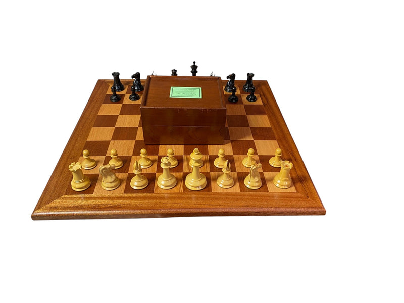 Leuchars Reproduction Staunton Chess Set, Board and Box