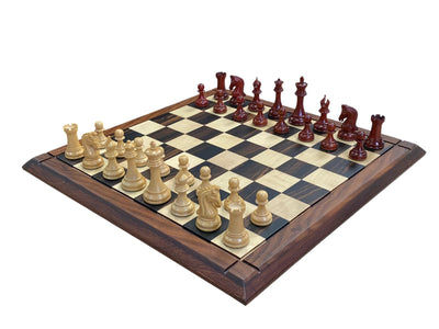 Tristan Imperial Padauk & Boxwood Chess Set with 21-Inch Ebony Rosewood Board