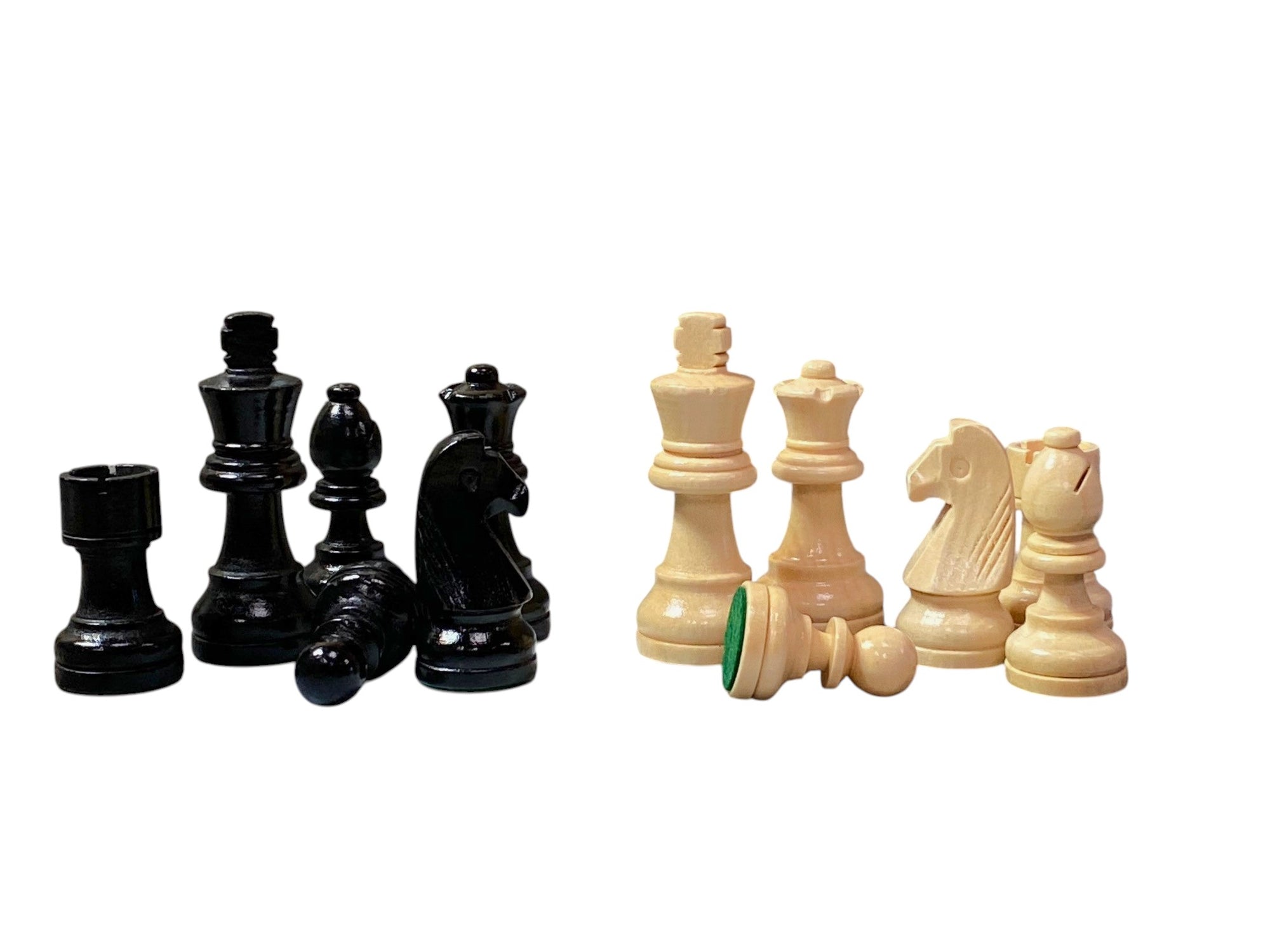 Economy Grandmaster Black Chessmen-  Algebraic Mahogany Chess Board