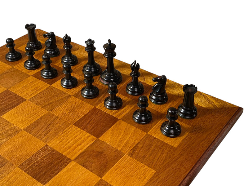 Dropjaw Staunton Chess Set – Heavy Relic Antique Board & Mahogany Box