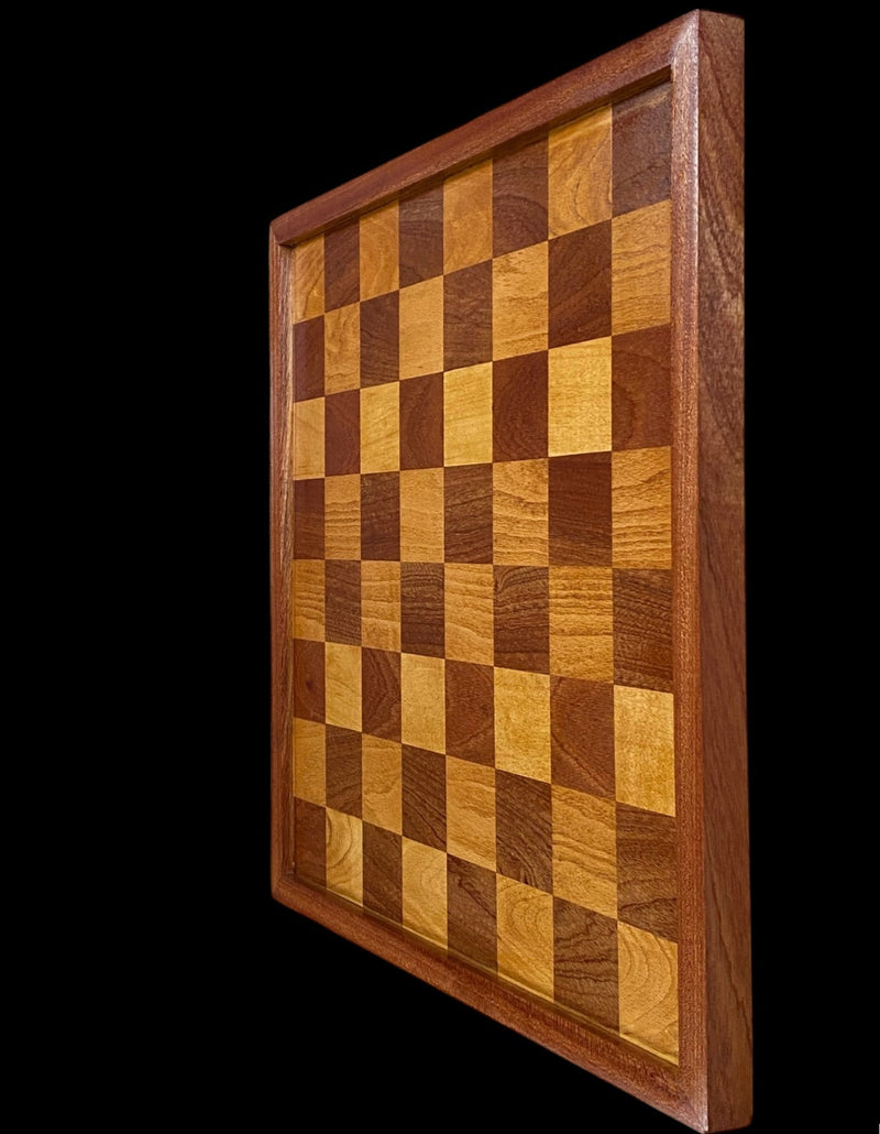 Antique Reproduction Mahogany Framed Chess Board