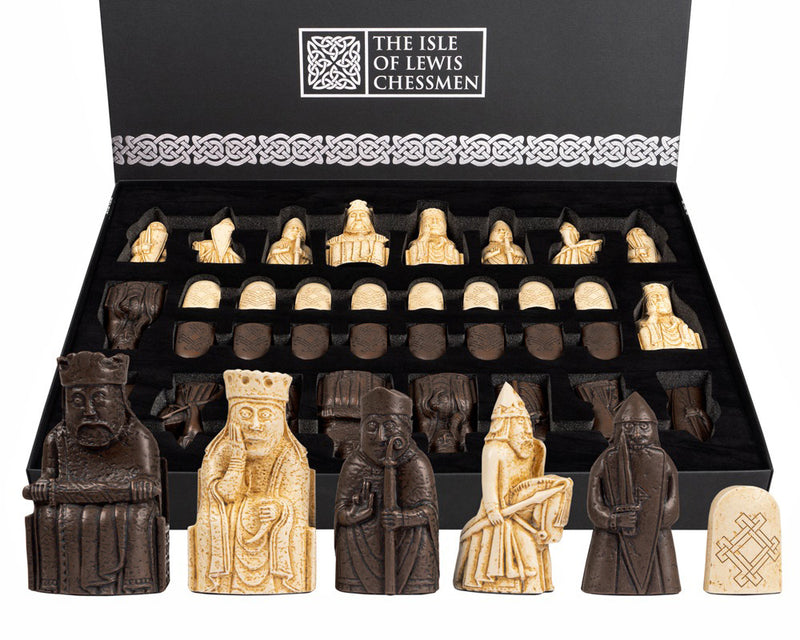 Isle of Lewis Chess Pieces, 20" Anegre Matt Chess Board - Official Staunton™ 