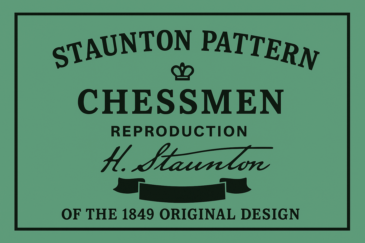1862 Staunton Reproduction Chessmen and Mahogany Chess Box