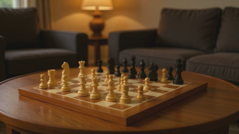15.75" Grandmaster Black Mahogany Chess Set & Drawstring Bag