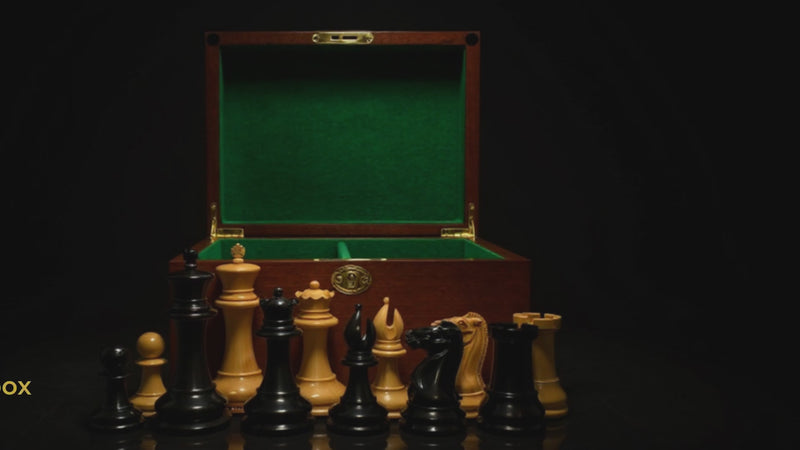 1849 Original Staunton Design Reproduction Chess Pieces & Mahogany Box