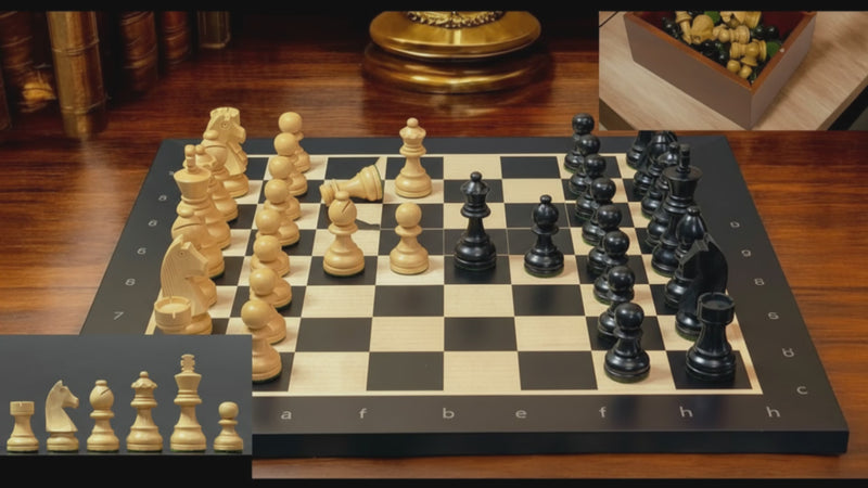 15.75" Classic Anegre Chess Set & Vinyl Box