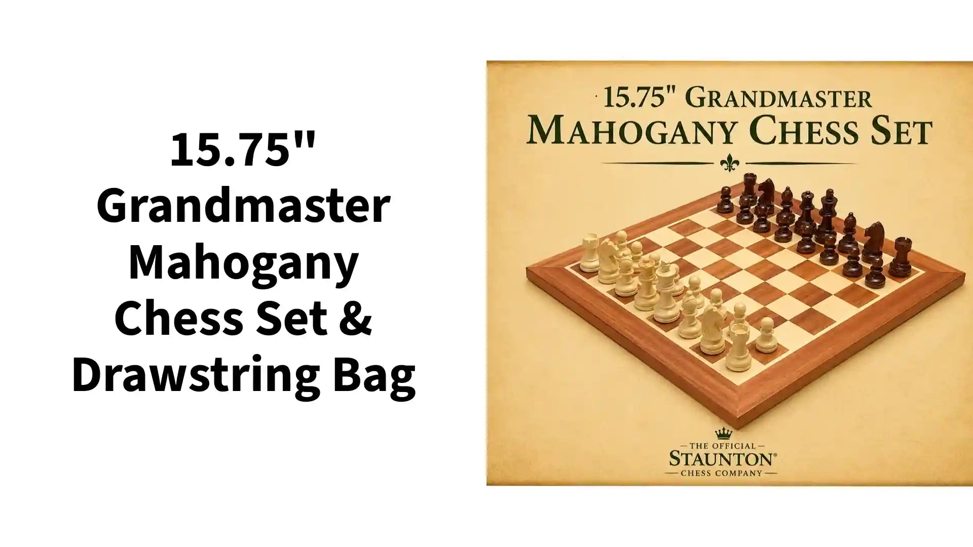 Classic Acacia & Padauk Chess Set - 15.75