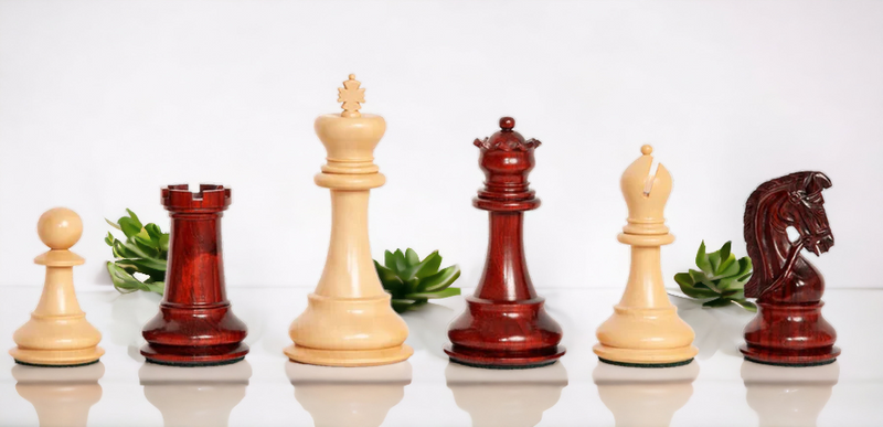 Emperor Sultan Prestige Padauk Chess Pieces - Official Staunton™ 