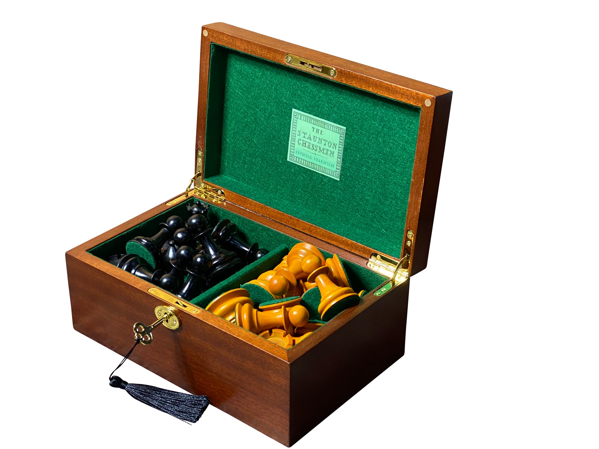 Staunton Antique Collector with 22" Solid Frame Chessboard & Mahogany Box - Official Staunton™ 