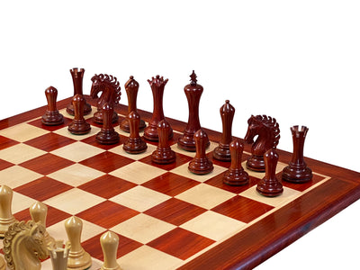 Emperor Redwood Chess Pieces & 23” Redwood Chess Board - Official Staunton™ 