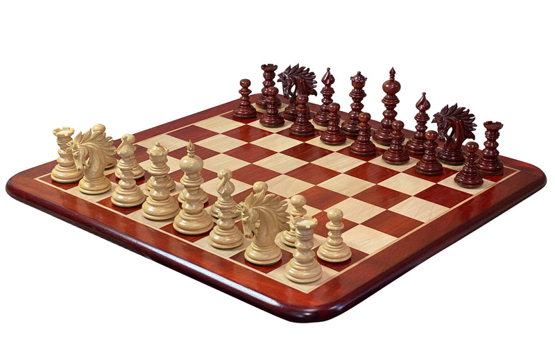 St Petersburg Luxury Redwood Chess Pieces and 23"Redwood Chessboard - Official Staunton™ 