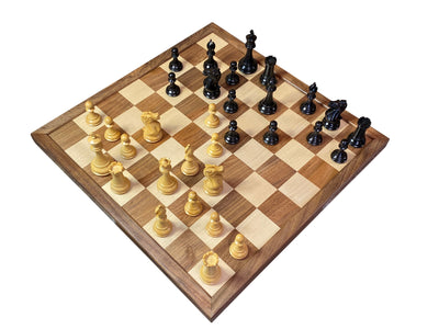 Staunton Collectors Black with Solid Frame Chess Board & Vinyl Box - Official Staunton™ 