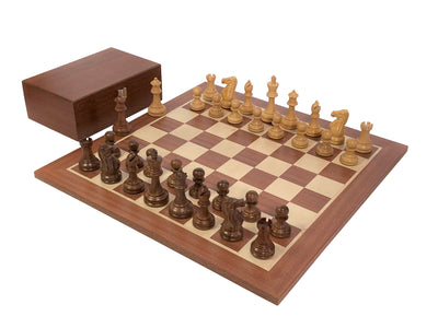 Stallion Acacia Chess Pieces, Mahogany Chess Board & Mahogany Box - Official Staunton™ 