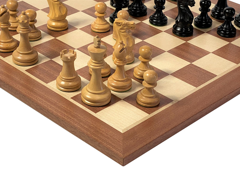 Stallion Black Chess Pieces, Mahogany Chess Board & Mahogany Box - Official Staunton™ 