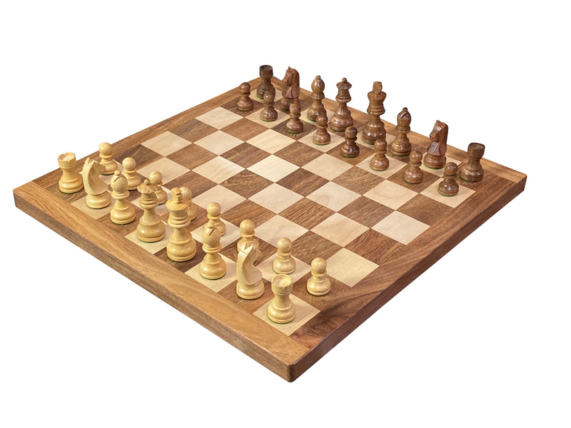 18" Solid Wood Classic Acacia Chess Set & Mahogany Box - Official Staunton™ 