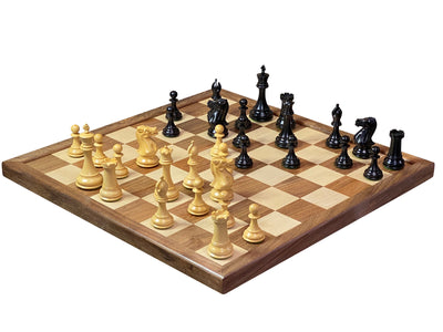 Staunton Collectors Black with Solid Frame Chess Board & Vinyl Box - Official Staunton™ 