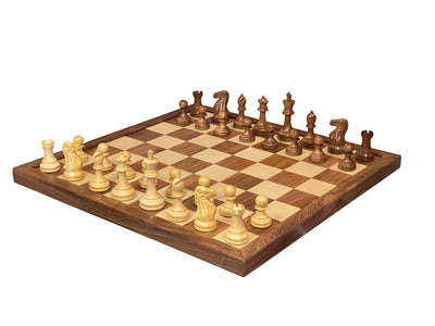 Stallion Acacia Chess Pieces 22" Framed Solid Wood Chess Board & Mahogany Box - Official Staunton™ 