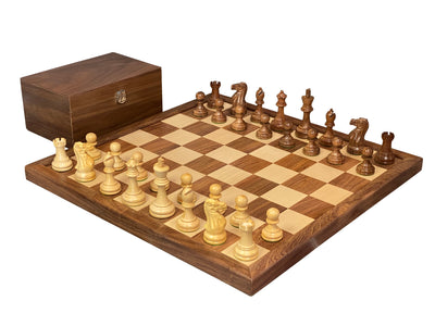 Stallion Acacia Chess Pieces 22" Framed Solid Wood Chess Board & Mahogany Box - Official Staunton™ 