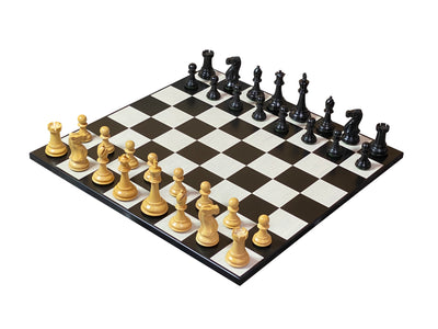 Old English Contemporary Anegre Chess Set, Vinyl Box - Official Staunton™ 