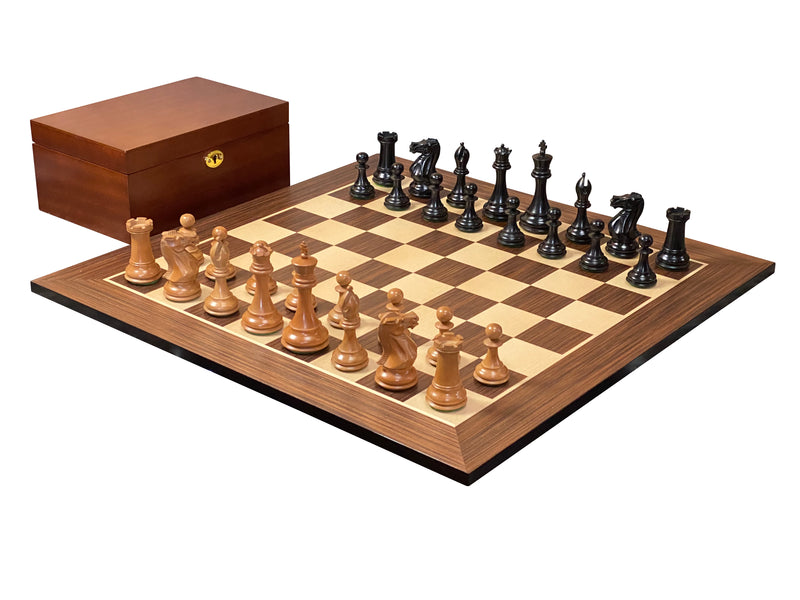 Antique Collector Series 21" Wenge Chessboard & Mahogany Box - Official Staunton™ 