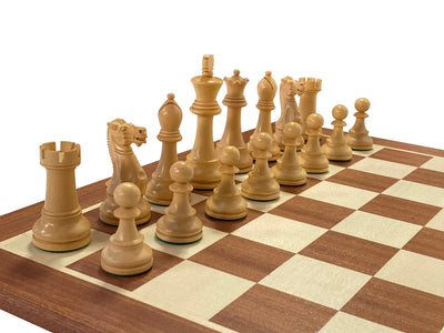 Acacia Winchester Chess Pieces, Mahogany Chessboard & Box - Official Staunton™ 