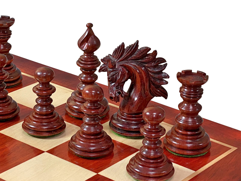 St Petersburg Luxury Redwood Chess Pieces and 23"Redwood Chessboard - Official Staunton™ 