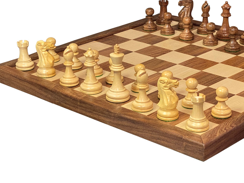 Stallion Acacia Chess Pieces 22" Framed Solid Wood Chess Board & Mahogany Box - Official Staunton™ 