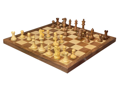 Stallion Acacia Chess Pieces 22" Framed Solid Wood Chess Board & Mahogany Box - Official Staunton™ 