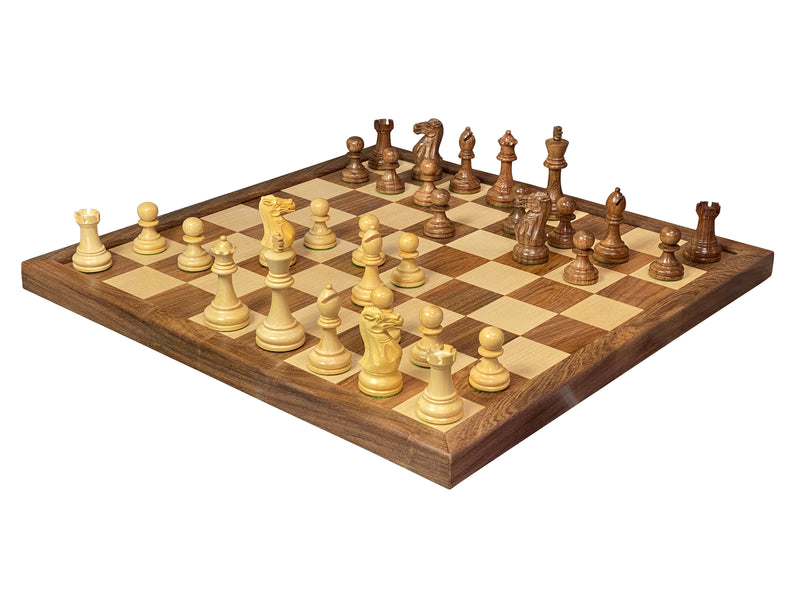 Stallion Acacia Chess Pieces 22" Framed Solid Wood Chess Board & Mahogany Box - Official Staunton™ 