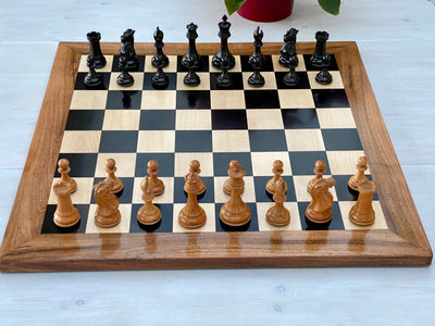 Staunton Antique Collector 23" Ebony Acacia Chessboard & Mahogany Box - Official Staunton™ 
