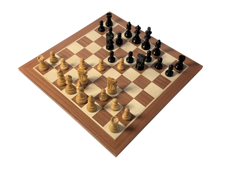 British Black Mahogany Chess Set & Mahogany Box - Official Staunton™ 