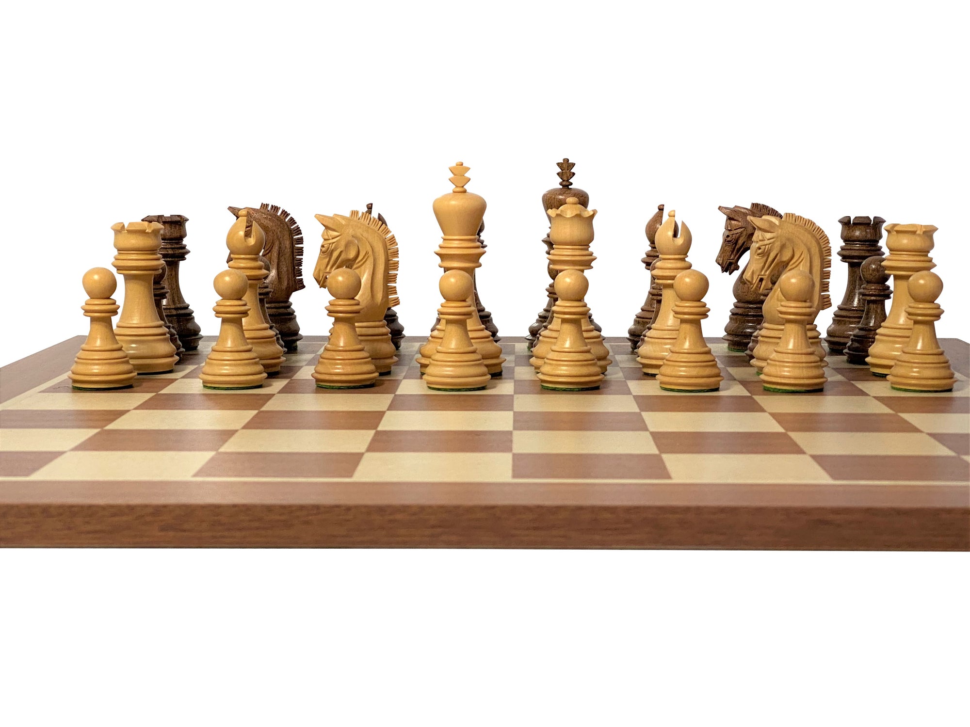 Imperial Acacia Mahogany Chess Set & Mahogany Box - Official Staunton™ 