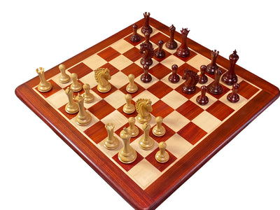 Emperor Redwood Chess Pieces & 23” Redwood Chess Board - Official Staunton™ 