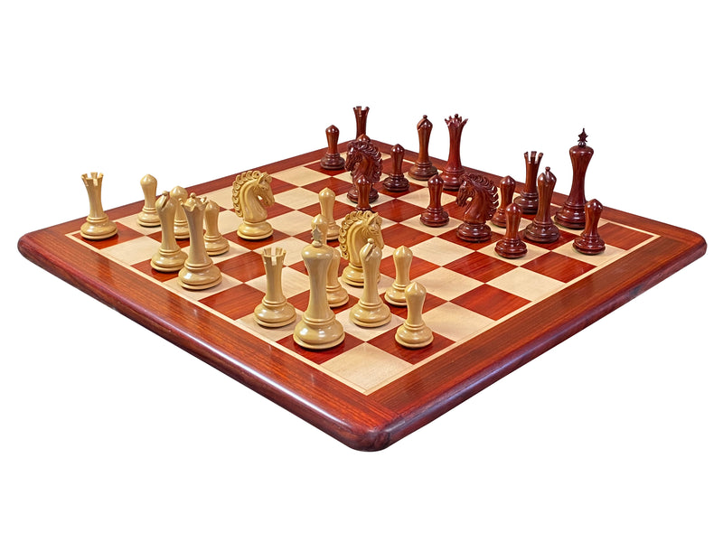 Emperor Redwood Chess Pieces & 23” Redwood Chess Board - Official Staunton™ 