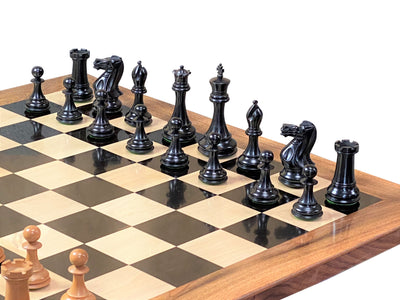 Staunton Antique Collector 23" Ebony Acacia Chessboard & Mahogany Box - Official Staunton™ 