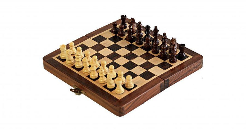 7" Solid Wood Handmade Magnetic Travel Chess Set - Official Staunton™ 