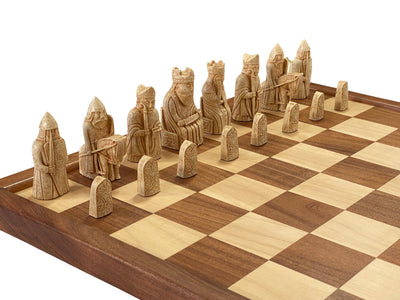 Isle of Lewis Large Chess Pieces 22" Solid framed Wood Chess Board - Official Staunton™ 