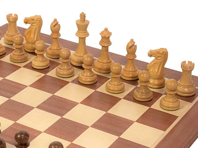 Stallion Acacia Chess Pieces, Mahogany Chess Board & Mahogany Box - Official Staunton™ 