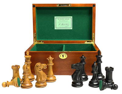 English Chess Set - old London chess pieces - Antique White and