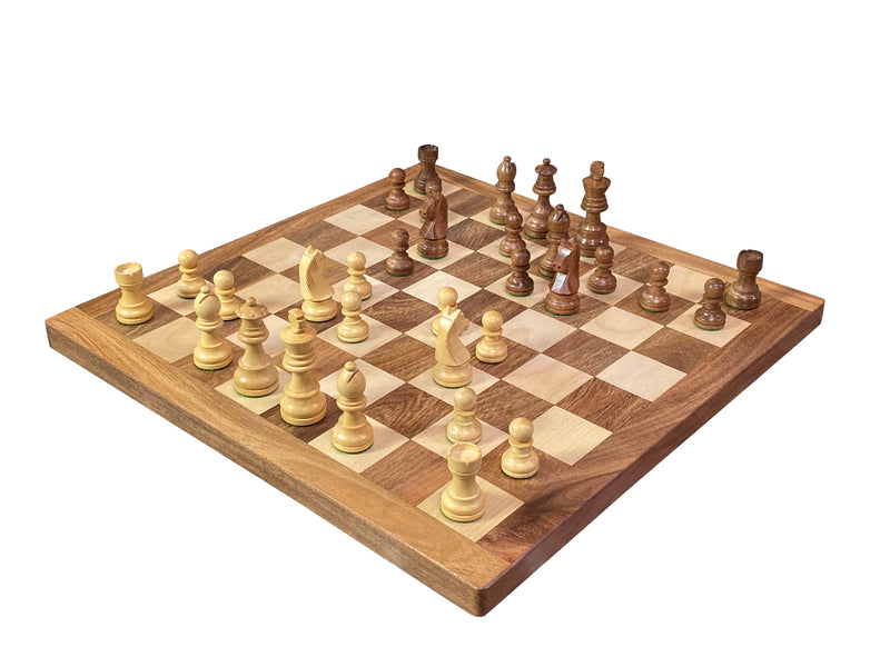 18" Solid Wood Classic Acacia Chess Set & Mahogany Box - Official Staunton™ 