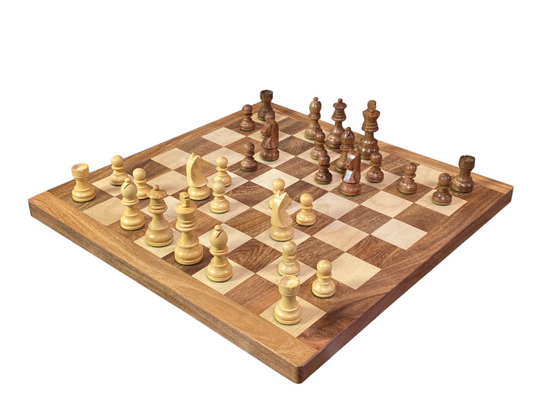 18" Solid Wood Classic Acacia Chess Set & Mahogany Box - Official Staunton™ 