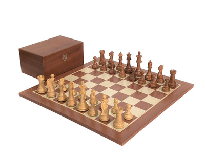 Acacia Winchester Chess Pieces, Mahogany Chessboard & Box - Official Staunton™ 