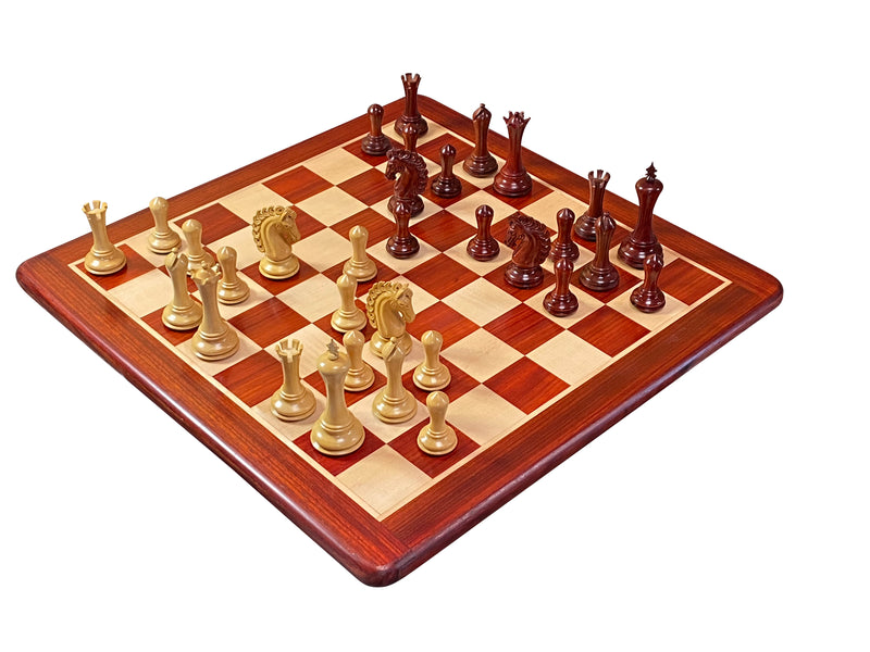 Emperor Redwood Chess Pieces & 23” Redwood Chess Board - Official Staunton™ 