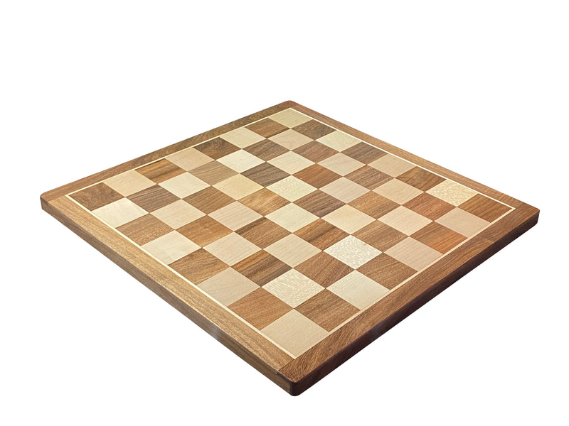 18" Handmade Acacia and Boxwood Hardwood Chess Board - Official Staunton™ 