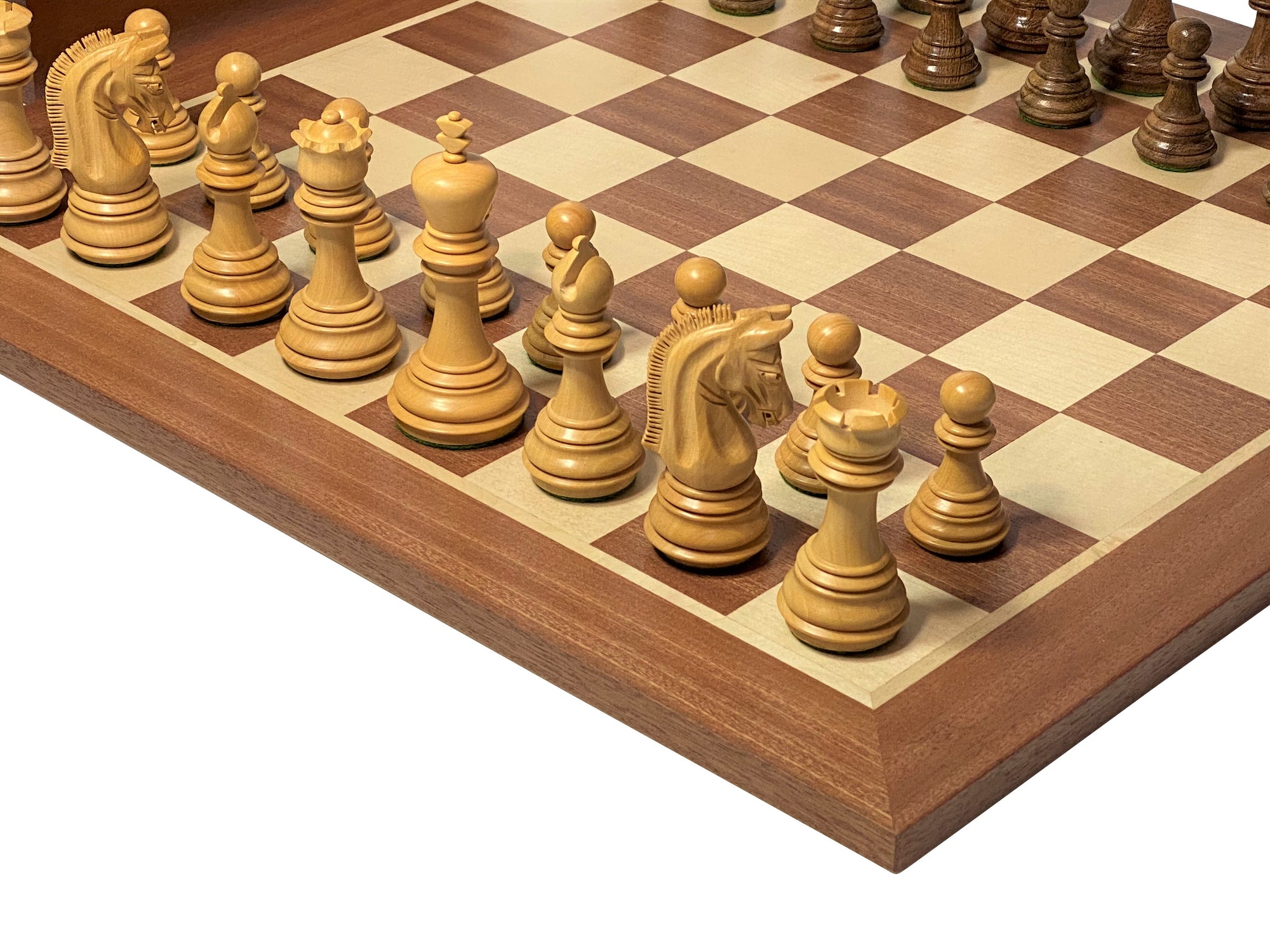 Imperial Acacia Mahogany Chess Set & Mahogany Box - Official Staunton™ 