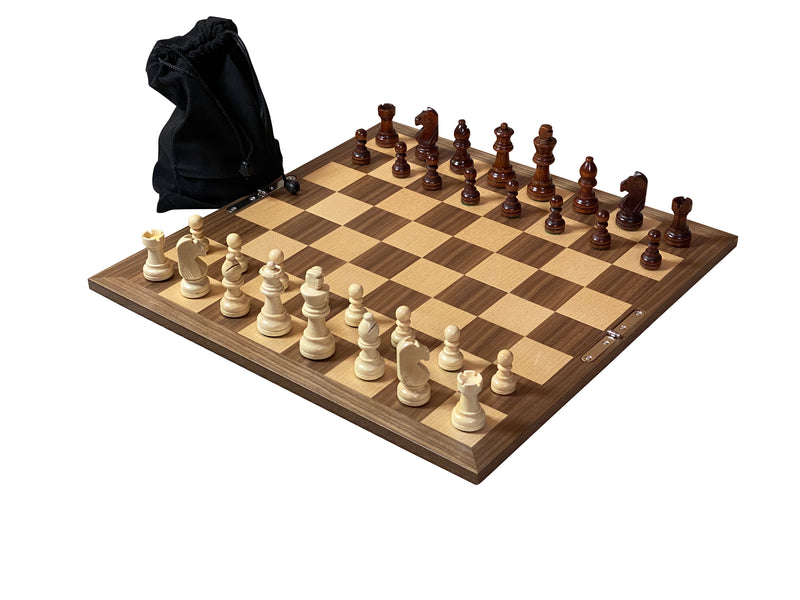 Economy Walnut Folding Chess Set - Official Staunton™ 
