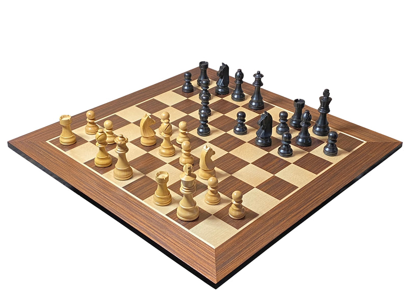 3.75" Classic Ebonised Chess Pieces 20" Wenge Chessboard and Vinyl Box - Official Staunton™ 