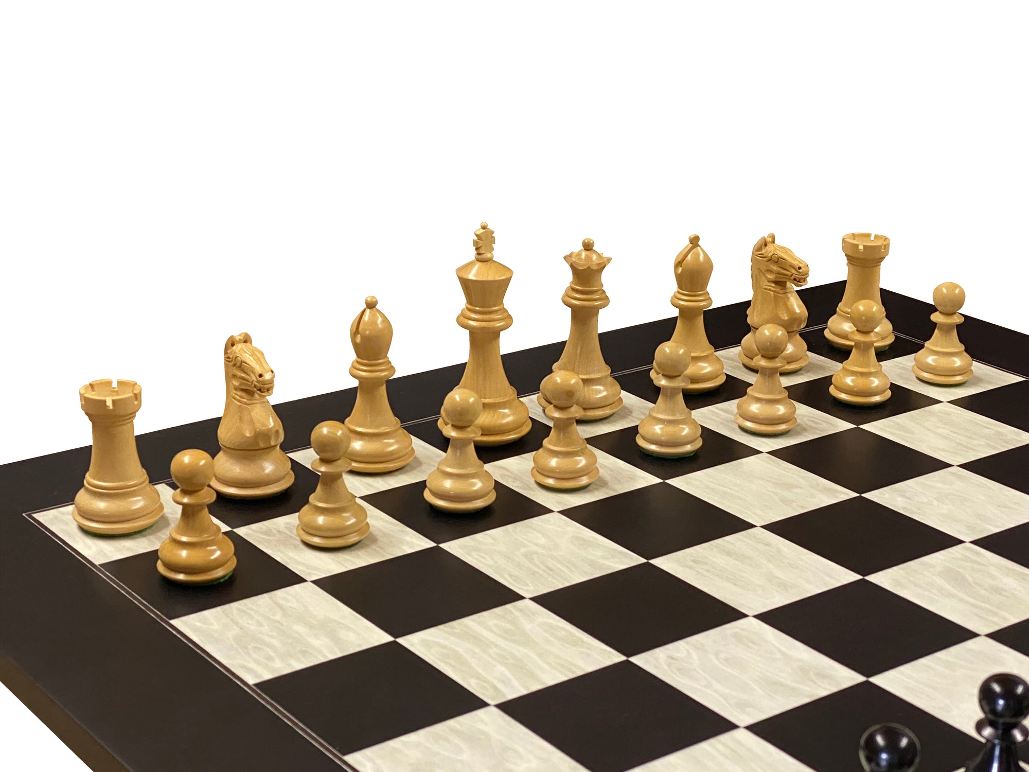 Queens Gambit Anegre Birdseye Deluxe Chess Set & Vinyl Box - Official Staunton™ 
